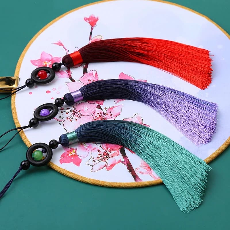 2 Pezzi Nuovi Nappine Nere con Anello e Perline, Stile Classico, per Fai da Te, Decorazione Tende, Abbigliamento, Borse, Auto, Forniture Artigianali, Ciondolo a Nappa
