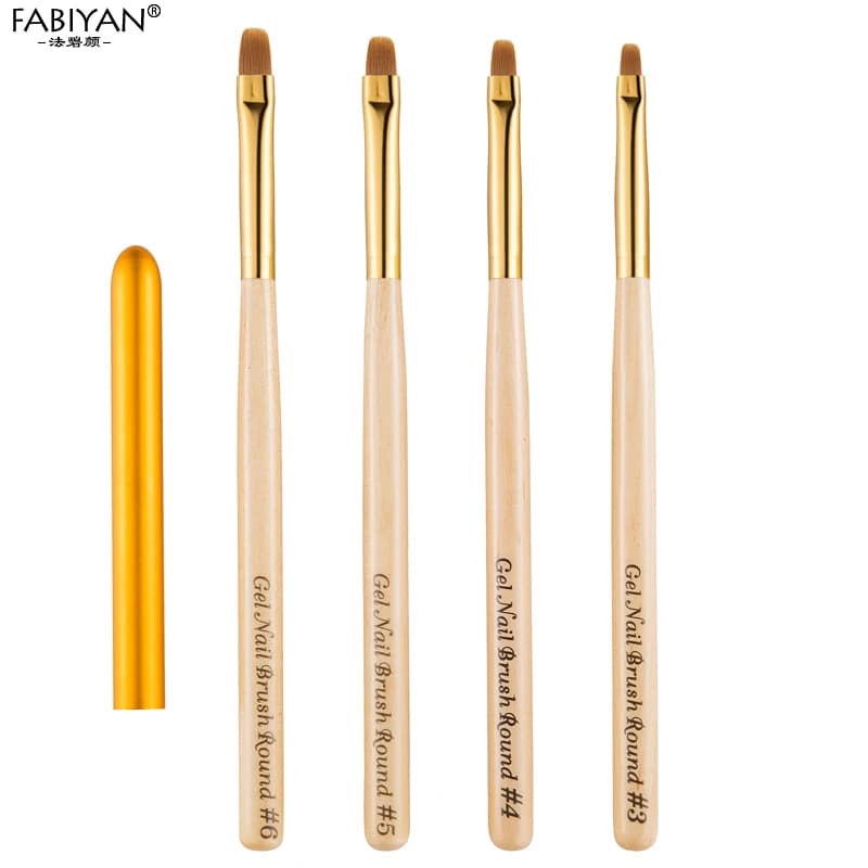 Pennello per Nail Art pittura disegno intaglio penna manico in legno strumenti per Manicure rotondi Design fiore punte acriliche smalto Gel UV