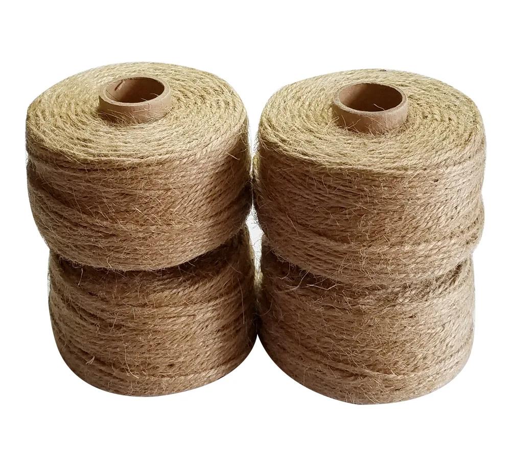 4 pz/lotto 100% Corda di Iuta Naturale Diametro 1mm-2mm cordoncini di spago per la decorazione di nozze di feste o confezioni regalo o fai da te fatti a mano
