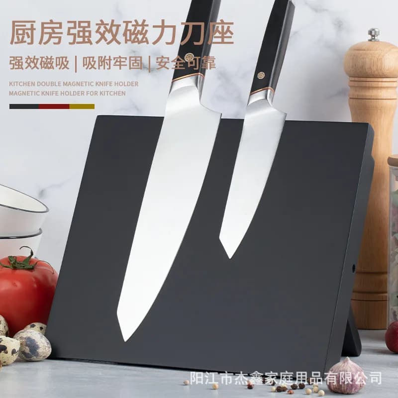 Portacoltelli magnetico in legno nero coltelli Stand Cooking Organizer guaina accessori da cucina spedizione gratuita gadget da Chef strumento per la casa