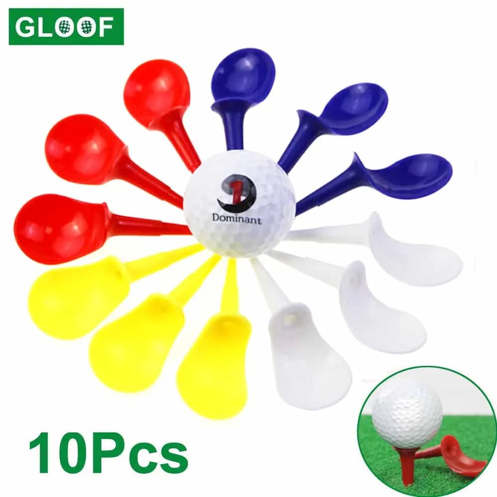 10 pz/set 71mm PE Plastica Golf Tee Tees Holder Sostituzione Campo di Guida Colpire Trainer Club Accessori Giallo
