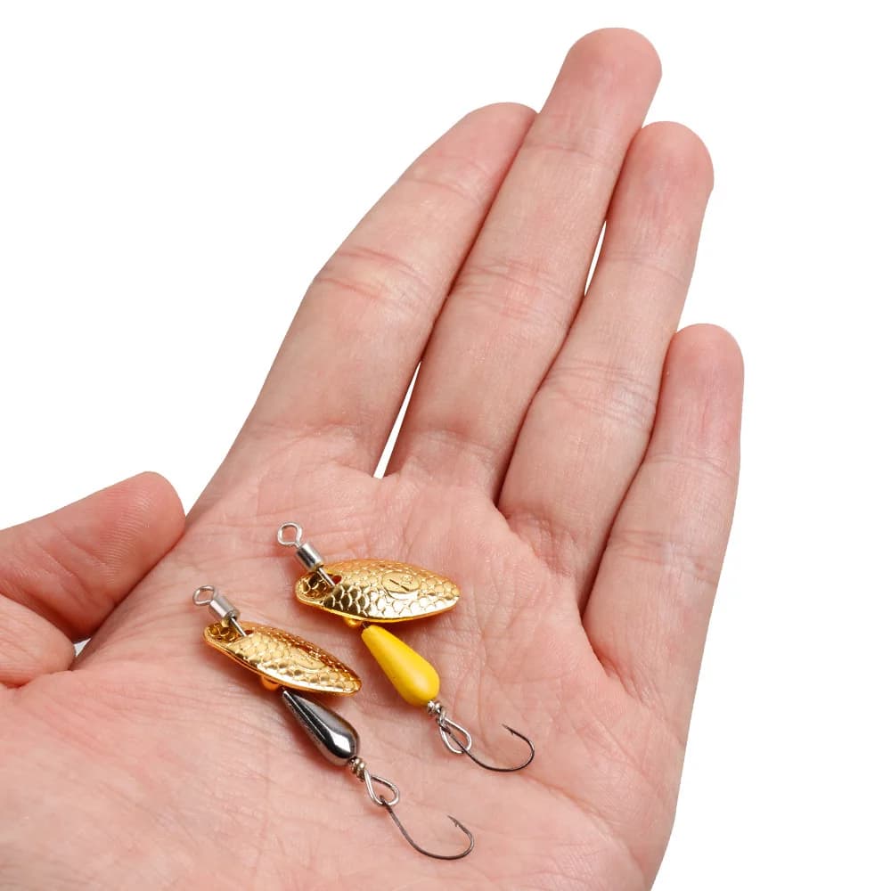 2 pezzi spinner cucchiaio esca in metallo esca da pesca 5.5 cm/2.8g paillettes lungo tiro cucchiaio esche per spigola trota pesce persico luccio pesca rotante