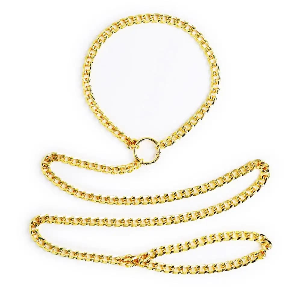 Sexy Metal Chain Collar With Leash BDSM Bondage Fetishs Necklace Adult Games Sex Accessories For Woman Jeux Sexuel