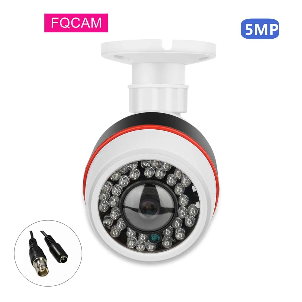 Telecamere di sorveglianza AHD da 5mp impermeabili da 180 gradi Fisheye in plastica ABS impermeabile da 5.0 Megapixel telecamera da esterno di sicurezza IR