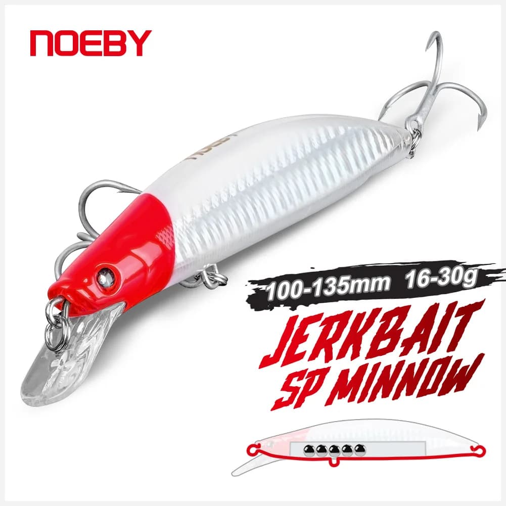 Noeby-Isca dura artificiale per la pesca di spigole e luccio, esca per pesciolini sospesa, Wobbler galleggiante, 12 cm, 22 g, 24 g, 13 cm, 28 g, 30 g