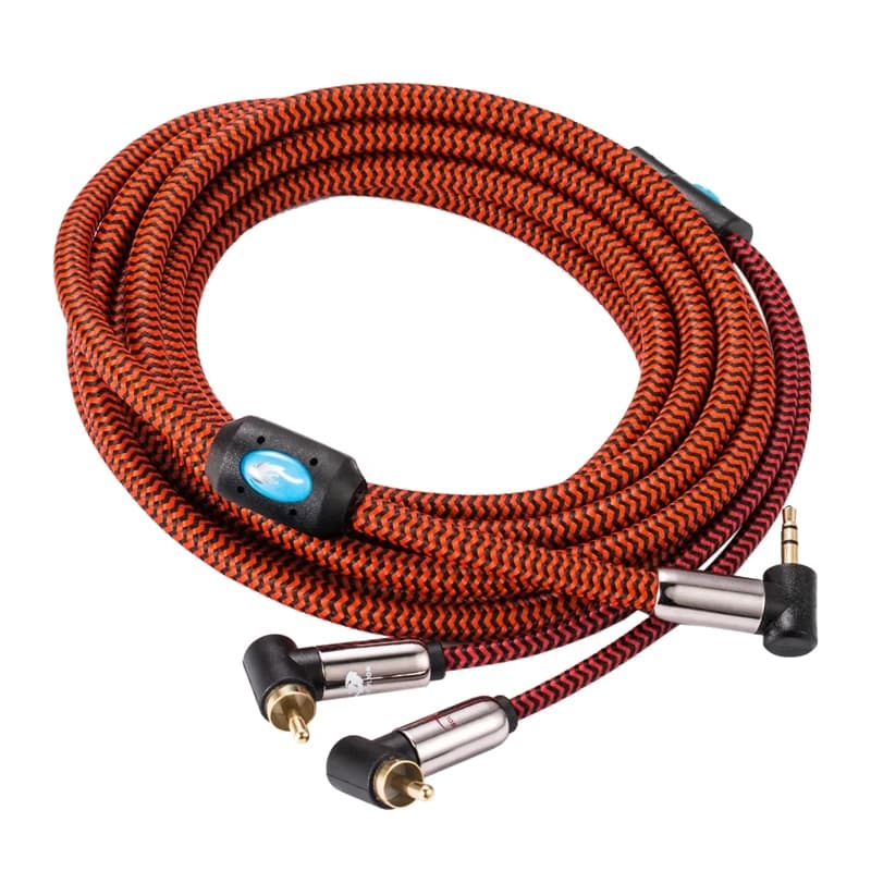 Mini jack angolato da 3,5 mm a 2 RCA cavo audio Hifi per PC cuffie auto MP3 Soundbox da 3,5 a doppio cavo RCA AUX 1M 2M 3M 5M 8M 10M