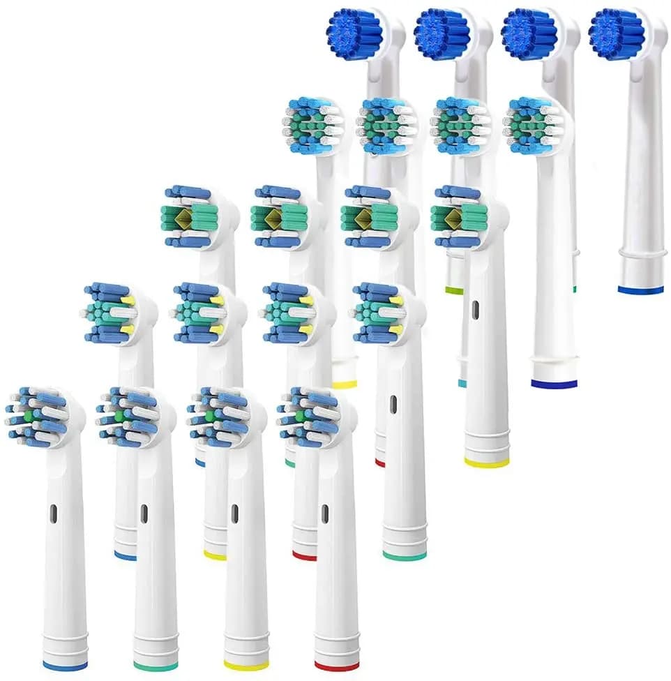 20 packs of 4 sensitive clean, 4 threads of action, 4 precision cleaning and 4 crossed actions. Suitable for Oralb electric toothbrush