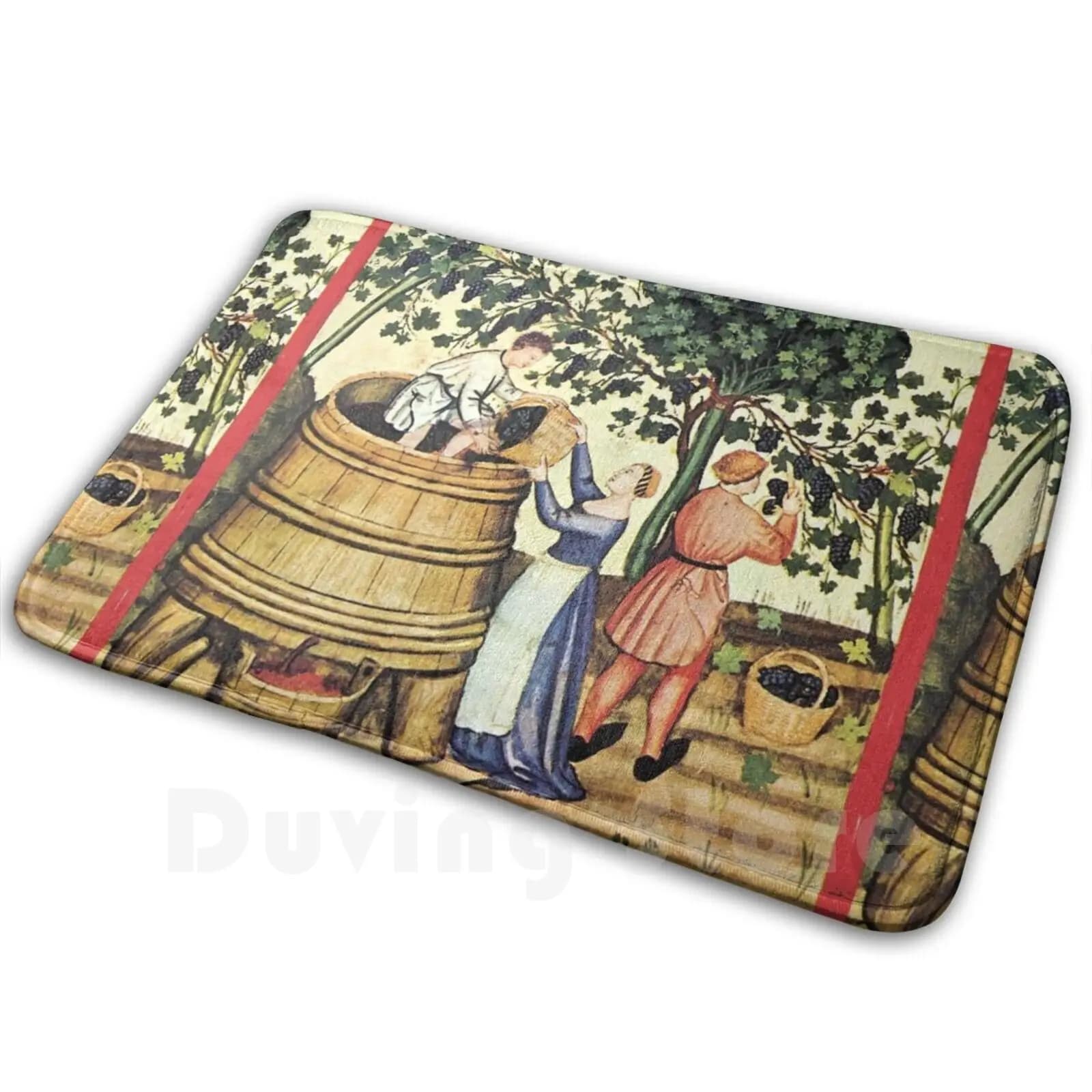 Antigo Uva Vineyard Raccolto Medievale Grapevino Miniatura Morbido Tappetino antiscivolo Tappeto 688 Tappeto Cuscino Uva Autunno Autunno