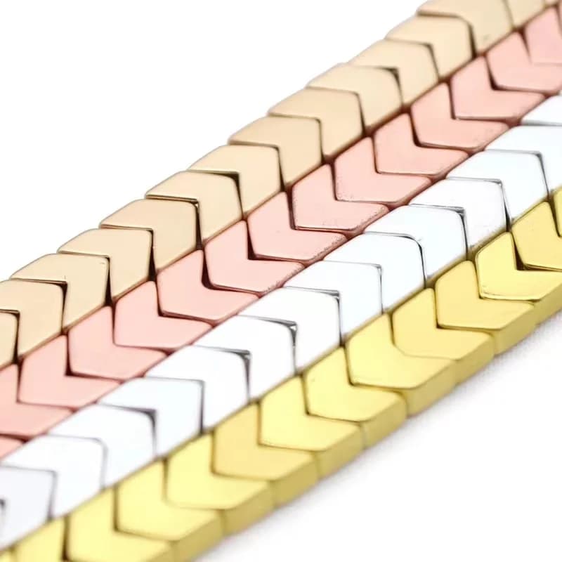 Oro naturale argento rosa rosso ematite pietra 6x3mm frecce testa distanziatore branelli allentati per fare gioielli risultati fai da te braccialetto