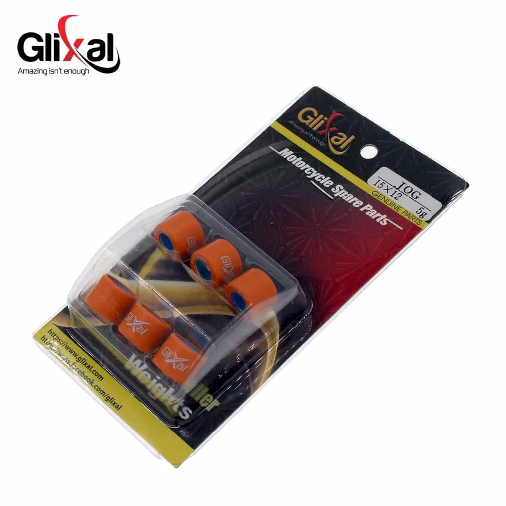 Glixal 15X12mm Set di pesi a rulli variatore da corsa ad alte prestazioni 1PE40QMB Minarelli Jog 50cc Scooter con motore a 2 tempi (3g-10g)