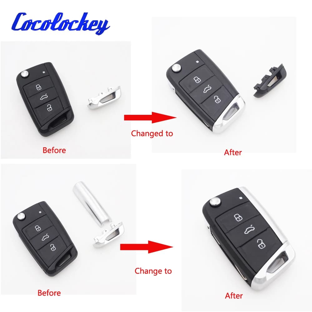 Cocolockey Parte metallica per auto per vw golf 7 per MK7 per skoda octavia A7 per sedile Sostituzione parte metallica automatica senza chiave remota