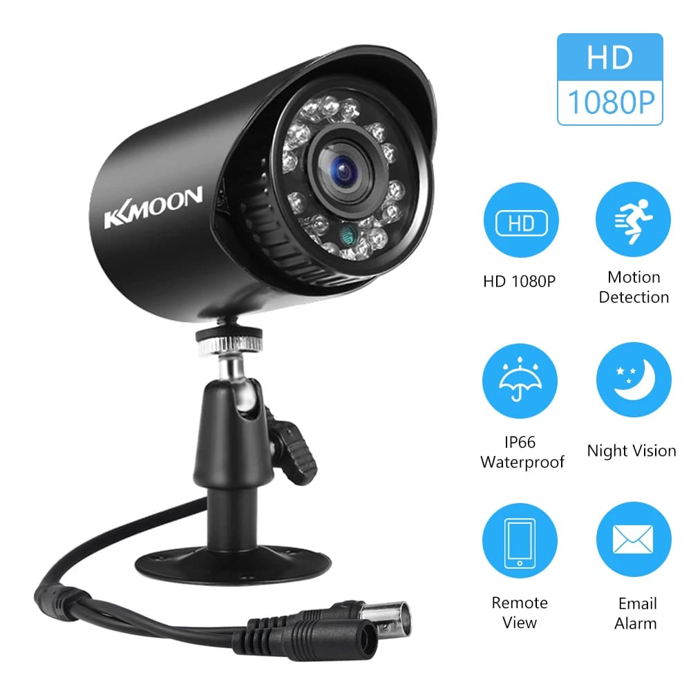 Telecamera di sicurezza analogica da 2 MP Full HD 1080P 4 in 1 (TVI/AHD/CVI/CVBS) Telecamera di sorveglianza Visione notturna a infrarossi resistente alle intemperie per esterni