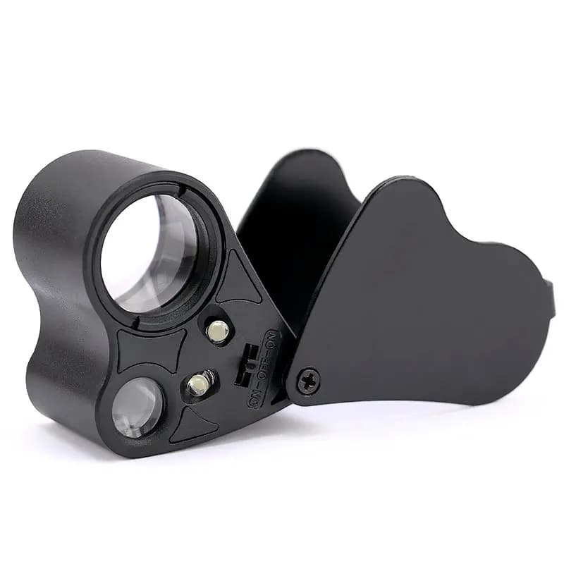 30X 60X Lente d'ingrandimento per gioiellieri illuminata Lente d'ingrandimento per gioielli pieghevole con luce a LED per gemme, gioielli, monete, francobolli