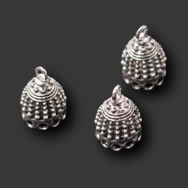 10pcs Plated Silver 3D Burmese Buddha Pagoda Connectors Earrings Bracelet tassel hat supplies Charms DIY for jewelry crafts make