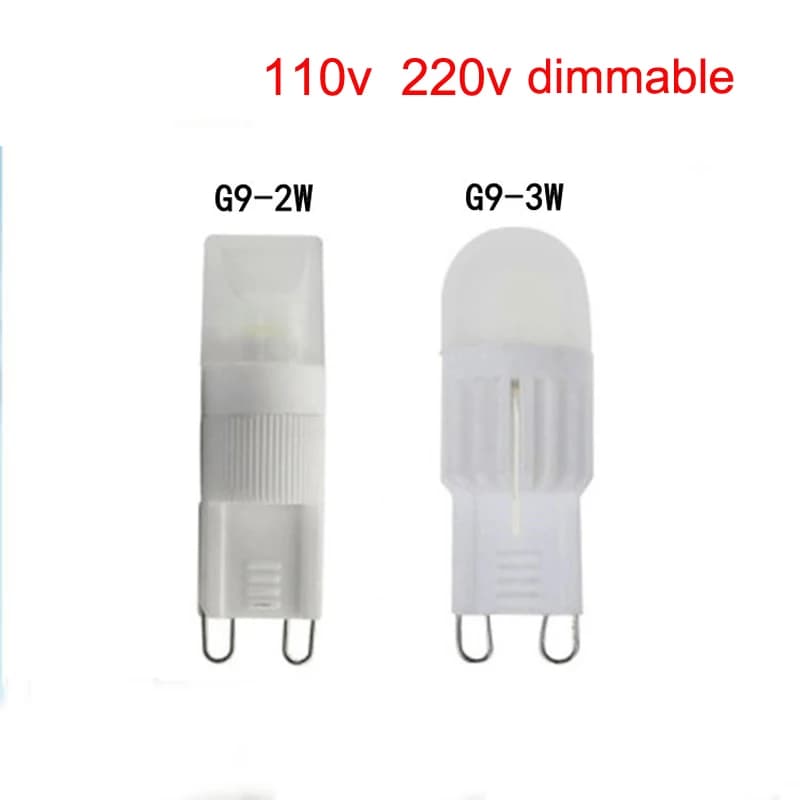 10pcs Dimmable G9 Mini Plug Bulb 2w 3w 110v 220v G4 G9 Spotlight Ceramic LED Corn Bulb Crystal Halogen Crystal Chandelier Bulb