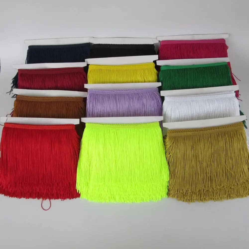 10 meters of pack 15 cm wide fringe lace finishes polyester fiber nappa accessories for dresses latin wedding dress nappa ribbon diy