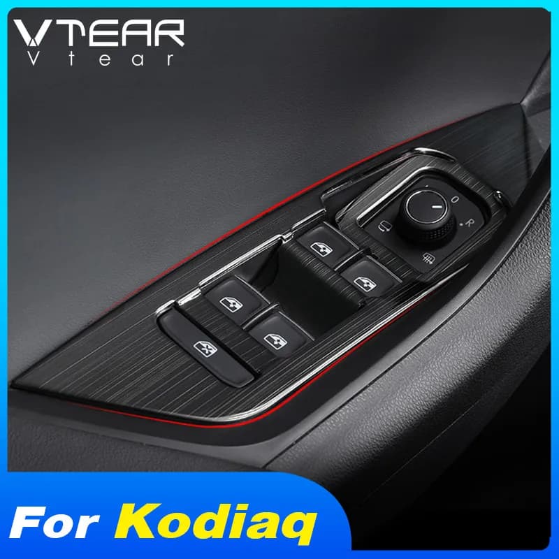Vtear per Skoda Kodiaq interruttore alzacristalli per auto pannello di controllo interno copertura del telaio Trim lunetta porta bracciolo accessori Car-Styling