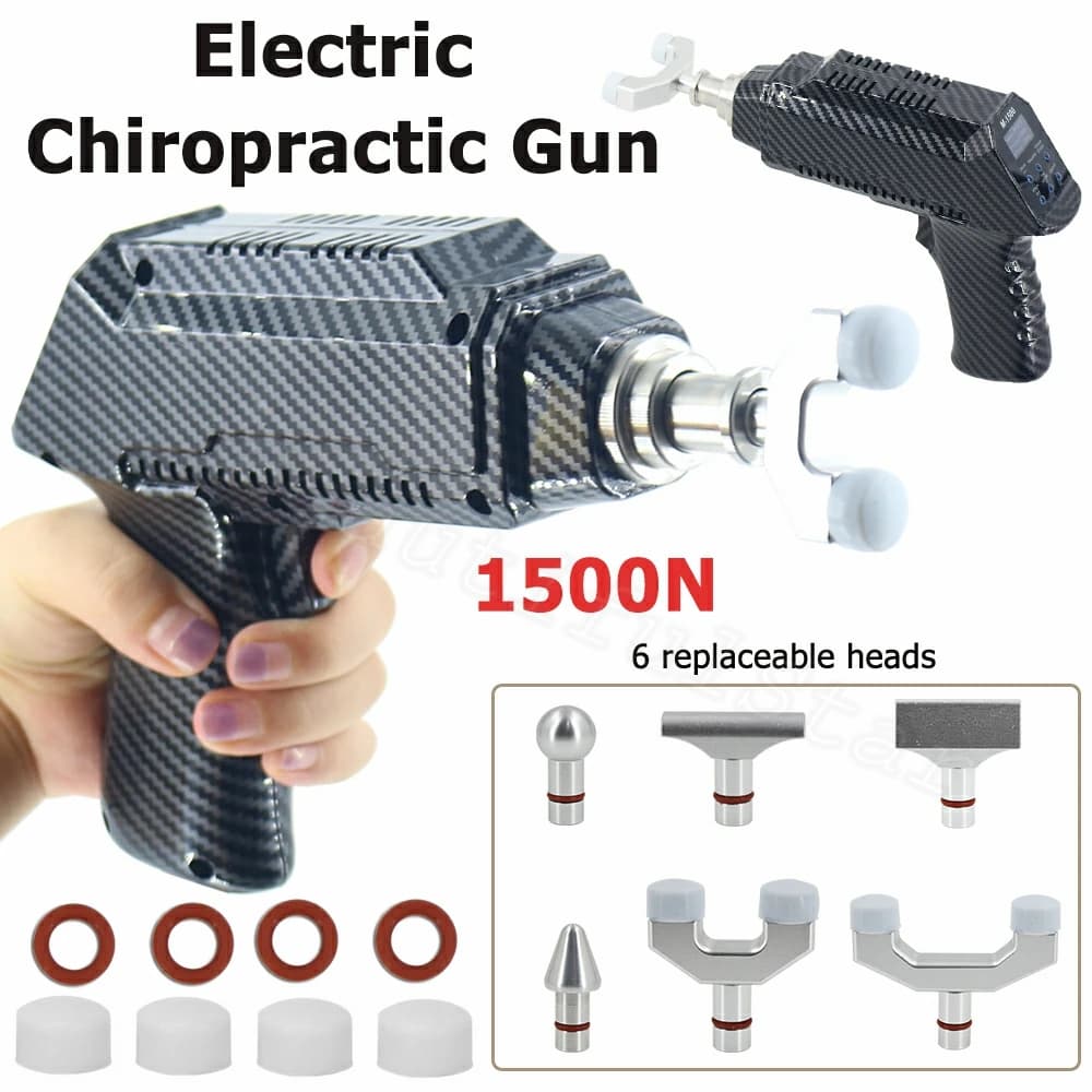 Electric Chiropractic Adjustment Tools Gun for Spine Correction Spine Massage Treatment Spine Relaxation Muscle Pain Relief Adjustable Tool 1500N