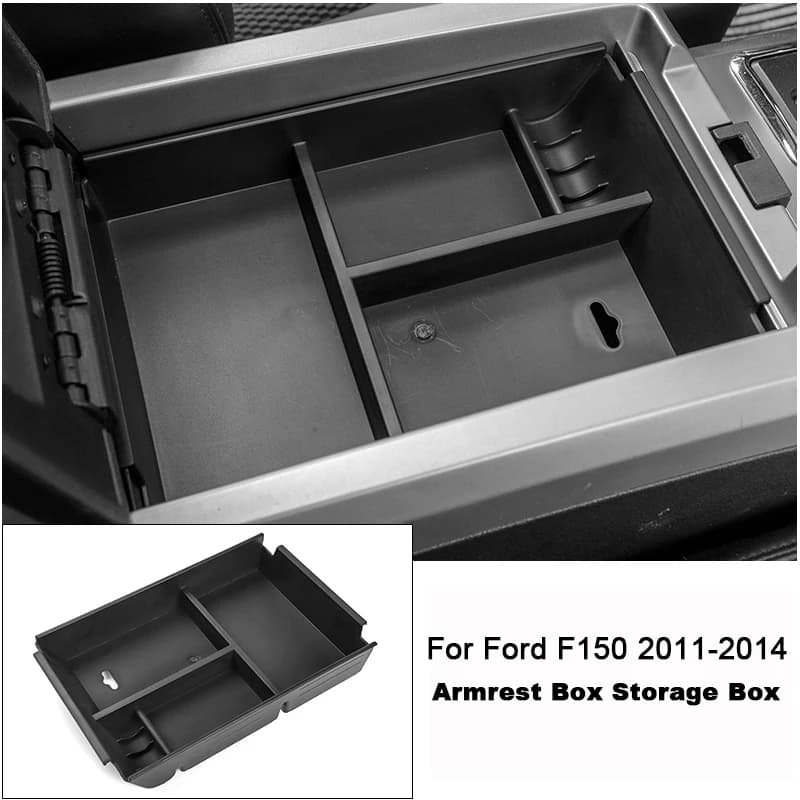 Vassoio portaoggetti per scatola portaoggetti per console centrale auto per Ford Raptor F150 2011 2012 2013 2014 (non adatto per XL / XLT) Accessori interni