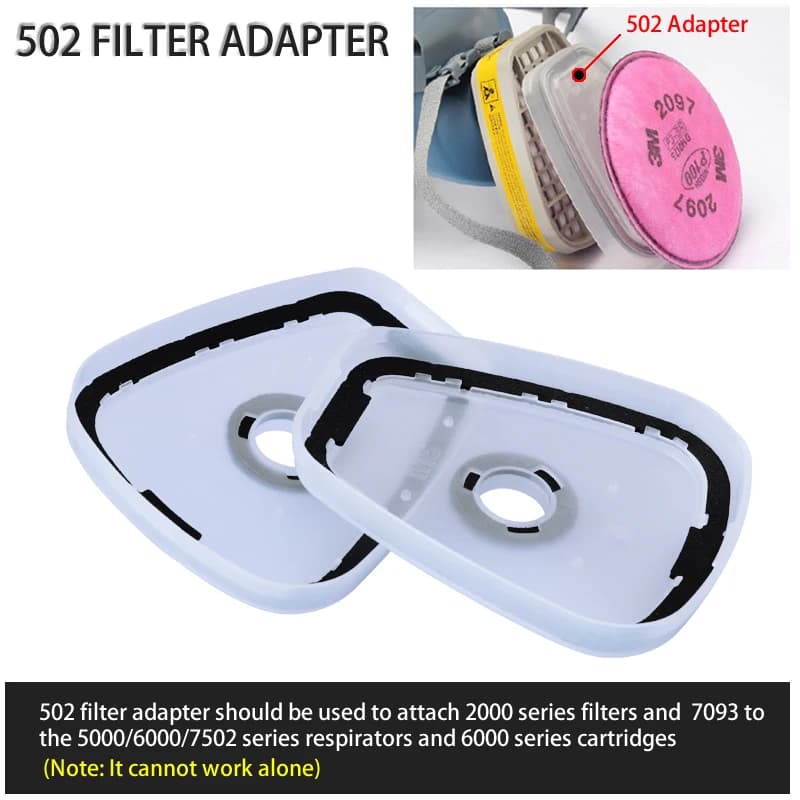 Adattatore filtro 502 da 2 pezzi/confezione compatibile con filtro antiparticolato 2091/7093 per accessori maschera respiratoria a gas serie 6200/7502/6800/5000