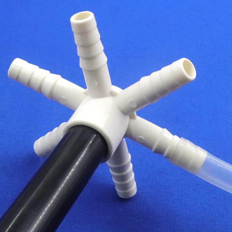 1 ~ 5 pz 20mm-10mm PVC 6 vie connettori spinato attrezzature per l'allevamento aerazione tubo deviatore giunti distributori di tubi Anti blocco