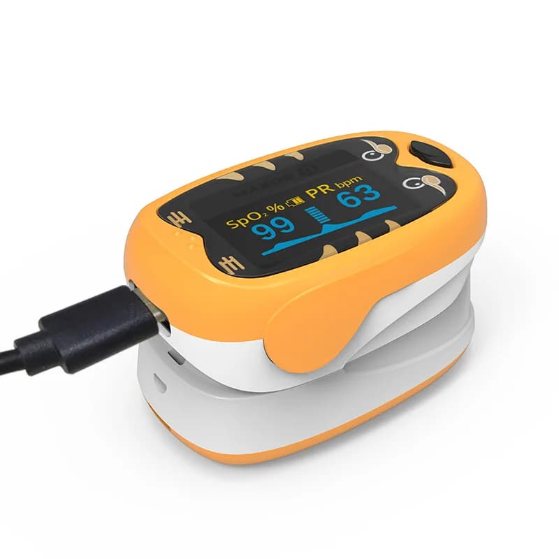 Children's finger pulse oxymeter oxygen saturation in pediatric blood rechargeable heart rate meter for children