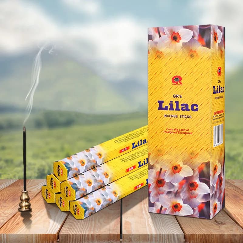 India Incenso Chiodi di zecca Lilla Aromatherpay Bastone di incenso Scatola grande con 6 piccole scatole Incenso profumato per forniture per la camera da letto