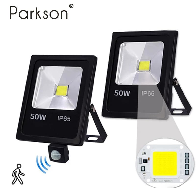220V Proiettore a Led 10W 30W 50W Riflettore Luce di Inondazione Impermeabile Ip65 Faretto da Giardino Pir Sensore di Movimento Illuminazione da Parete per Esterni
