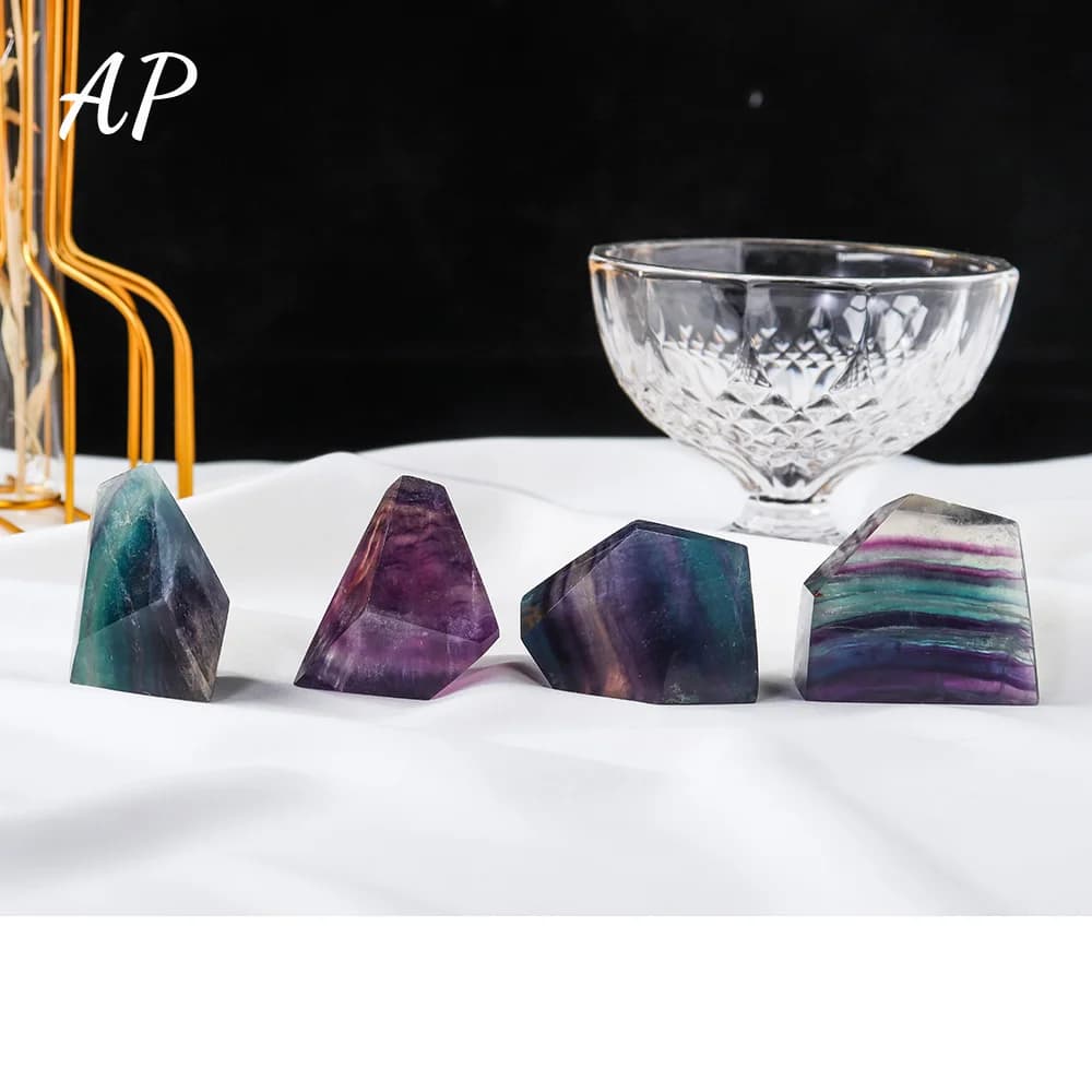 30-50 g/pz Cristallo Naturale Arcobaleno Fluorite Quarzo minerale Poliedrico Pendolo Geometrico Quarzo Lrregolare Artigianato Reiki Pietra