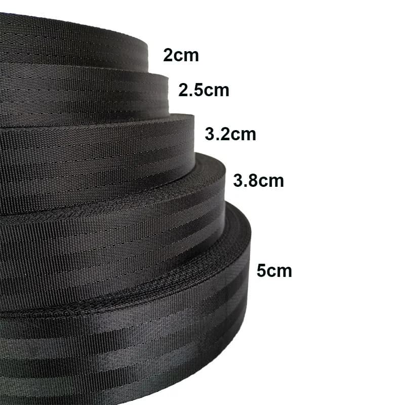5 twill black polyester fabric tape from 10 meters 20mm/25mm/32mm/38mm/50mm Safety belt Backpack Sewing strap DIY