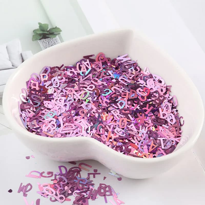 100 g/lotto 5mm Lettera Forma Paillettes Unghie FAI DA TE Glitter Paillette Laser Eo-Friendly PET Paillettes Unghie art Manicure Materiale Nuovo