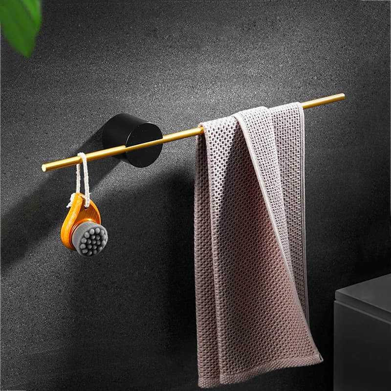 Portasciugamani Portasciugamani Anello portasciugamani Unipolare Nordic Hotel Toilet Asciugamano appeso in alluminio spazzolato oro Ciondolo hardware