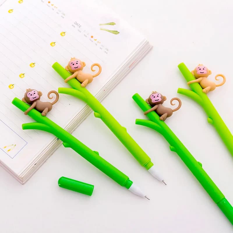 16 Pcs Super Cute Little Monkey Climbing Tree Cute Gel Pen Student Stationery Wholesale Kawaii Stationery Caneta Criativa