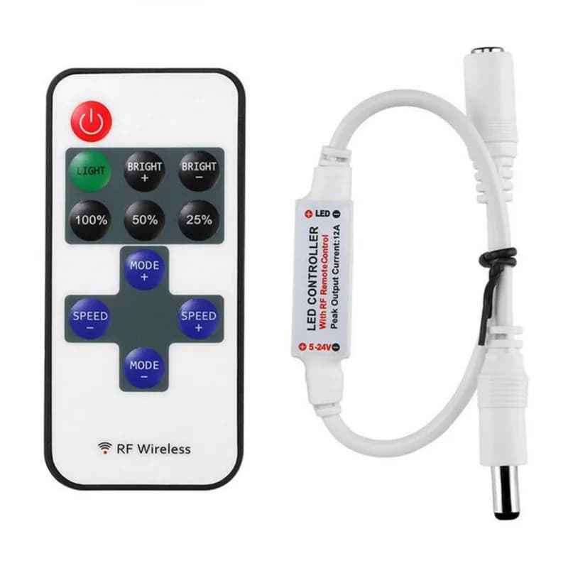 Controller Led regolatore Dimmer Led Mini 3key Wireless 11key RF per striscia luminosa monocolore SMD5050 3528 5730 5630 3014