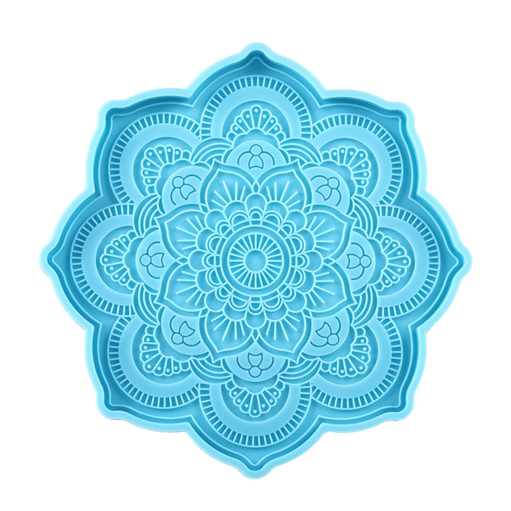 Mandala Sottobicchiere Stampo in silicone Vassoio rotondo Tappetino per tazza Stampo per colata in resina epossidica per artigianato in resina fai-da-te Decorazione della casa Strumenti per la creazione di