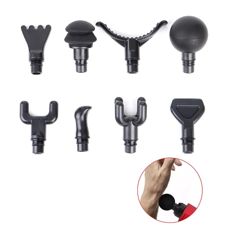 Silicone massage heads set with gun spare head