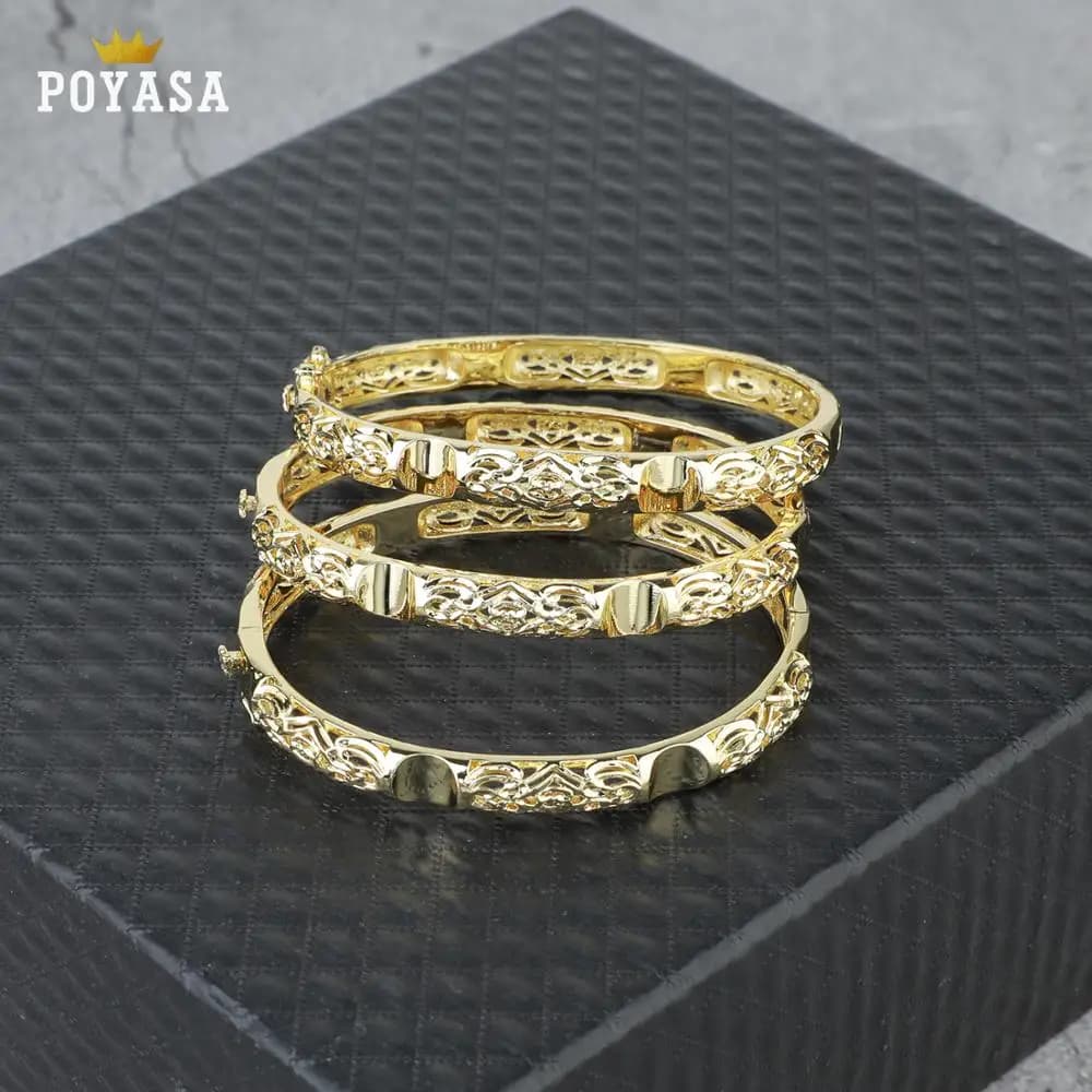 Bracciale in oro alla moda Bracciale in oro semplice con ciondolo da sposa da donna marocchina