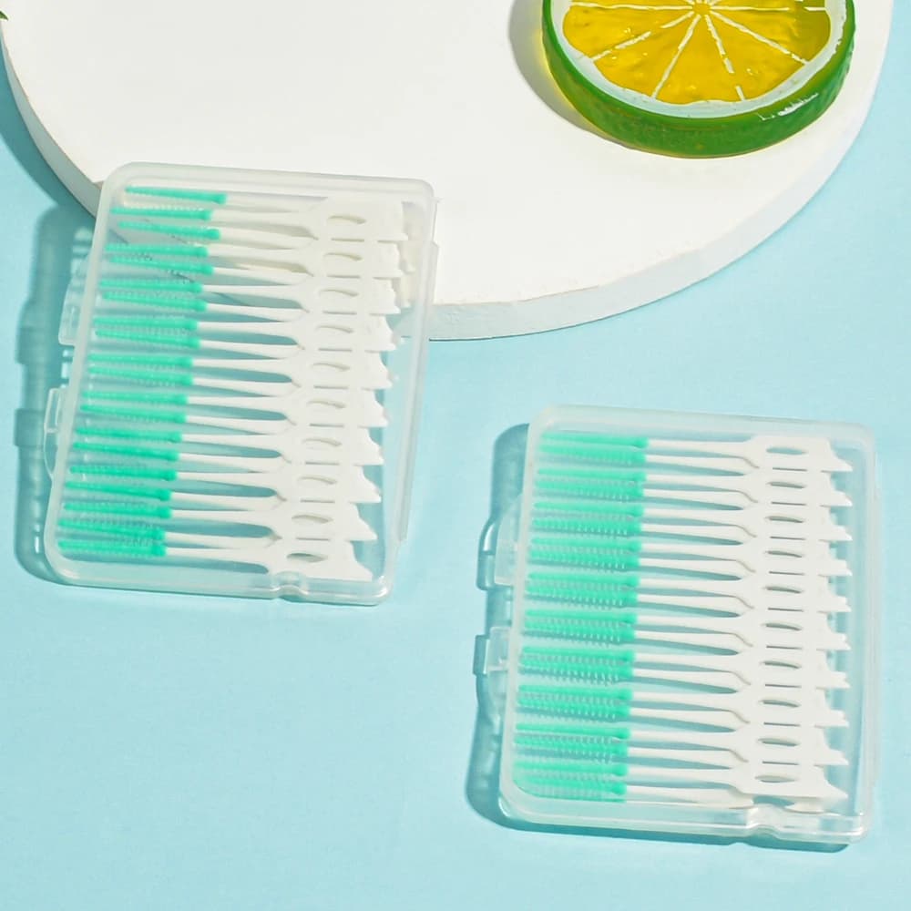 40 pezzi spazzole interdentali per adulti puliscono tra i denti filo interdentale stuzzicadenti spazzolino da denti strumento per l'igiene orale dentale