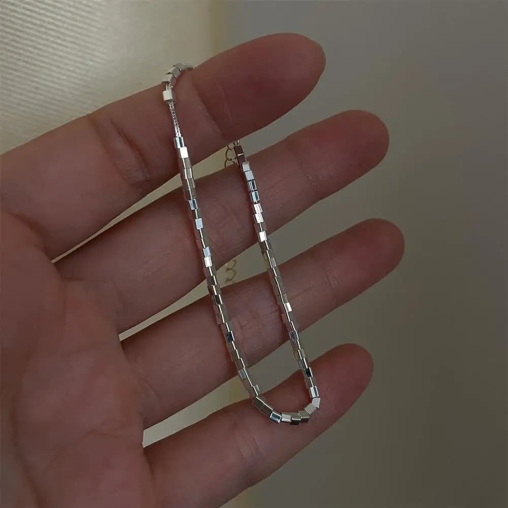 New Trendy Silver Plated Geometric Bracelet for Women Fashion Fine Jewelry Wedding Party Gift