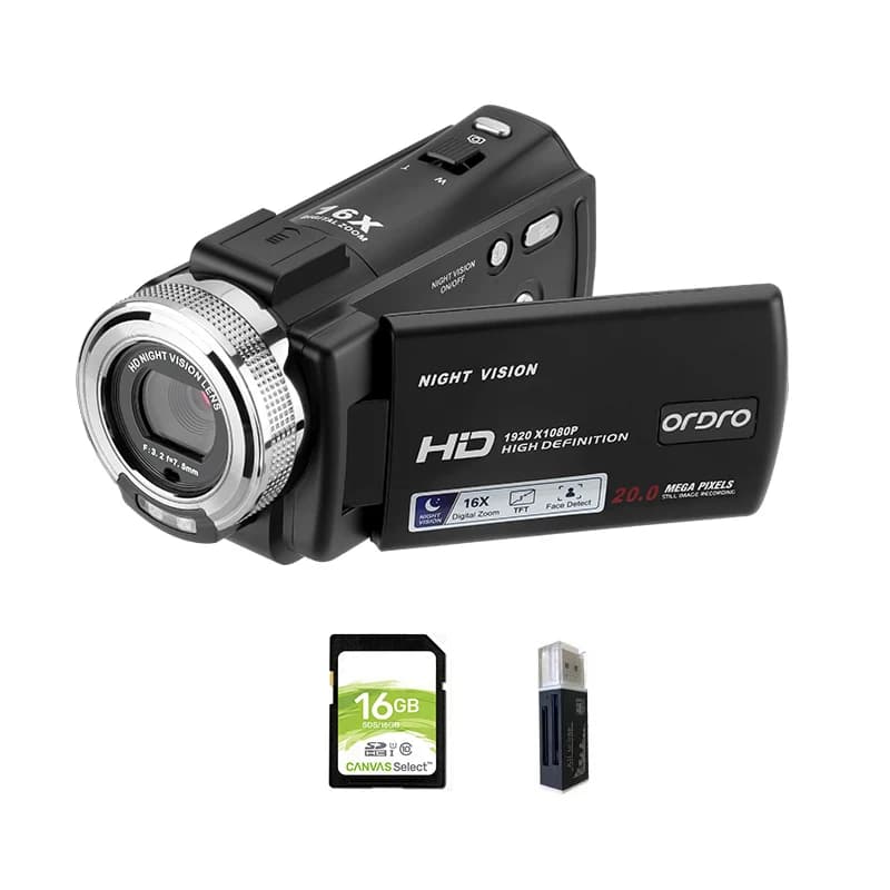 Videocamera Full HD 1080P Videocamera digitale Ordro V12 Visione notturna a infrarossi Uso domestico Camara per Youtuber Principiante Vlogging