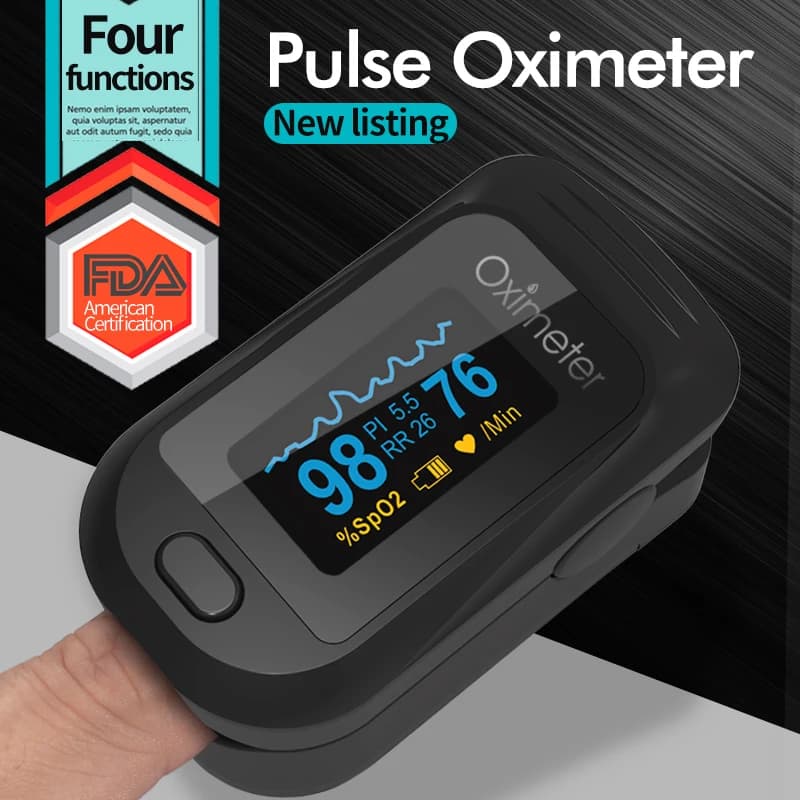KIUZOU OLED finger pulse oximeter OLED oxygen saturation in blood Heart rate monitor Medical Oximeters with digital respiratory pulse oximeter