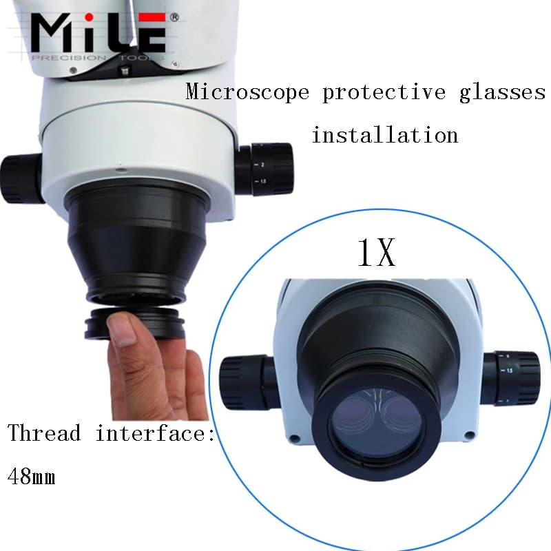 Lente Ausiliaria 0.3X 0.5X 0.7X 2.0X 1X per Microscopio Industriale, Lente per Fotocamera con Filettatura 48mm per Microscopio Stereo Trinoculare Zoom