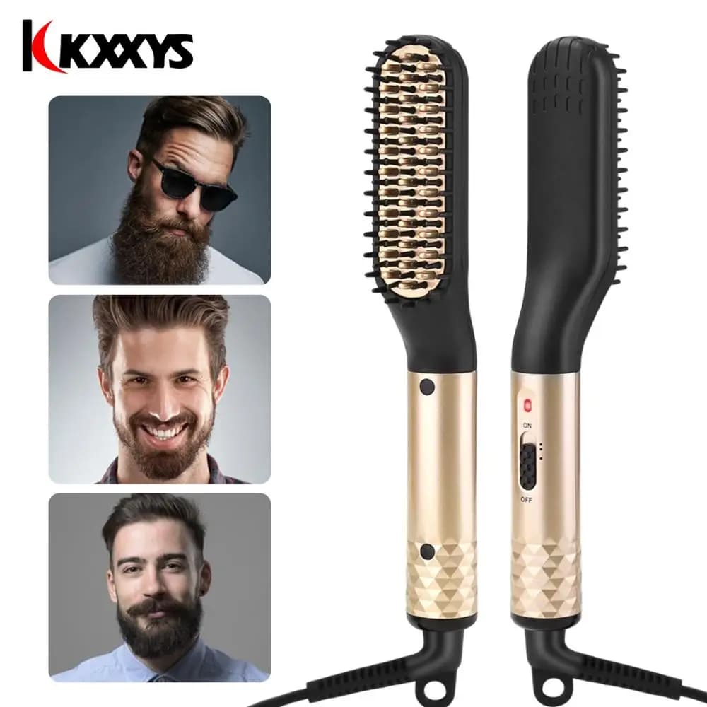 Piastra per capelli multifunzionale pettine spazzola barba capelli raddrizzare raddrizzare pettine bigodino di capelli Styler rapido per uomo