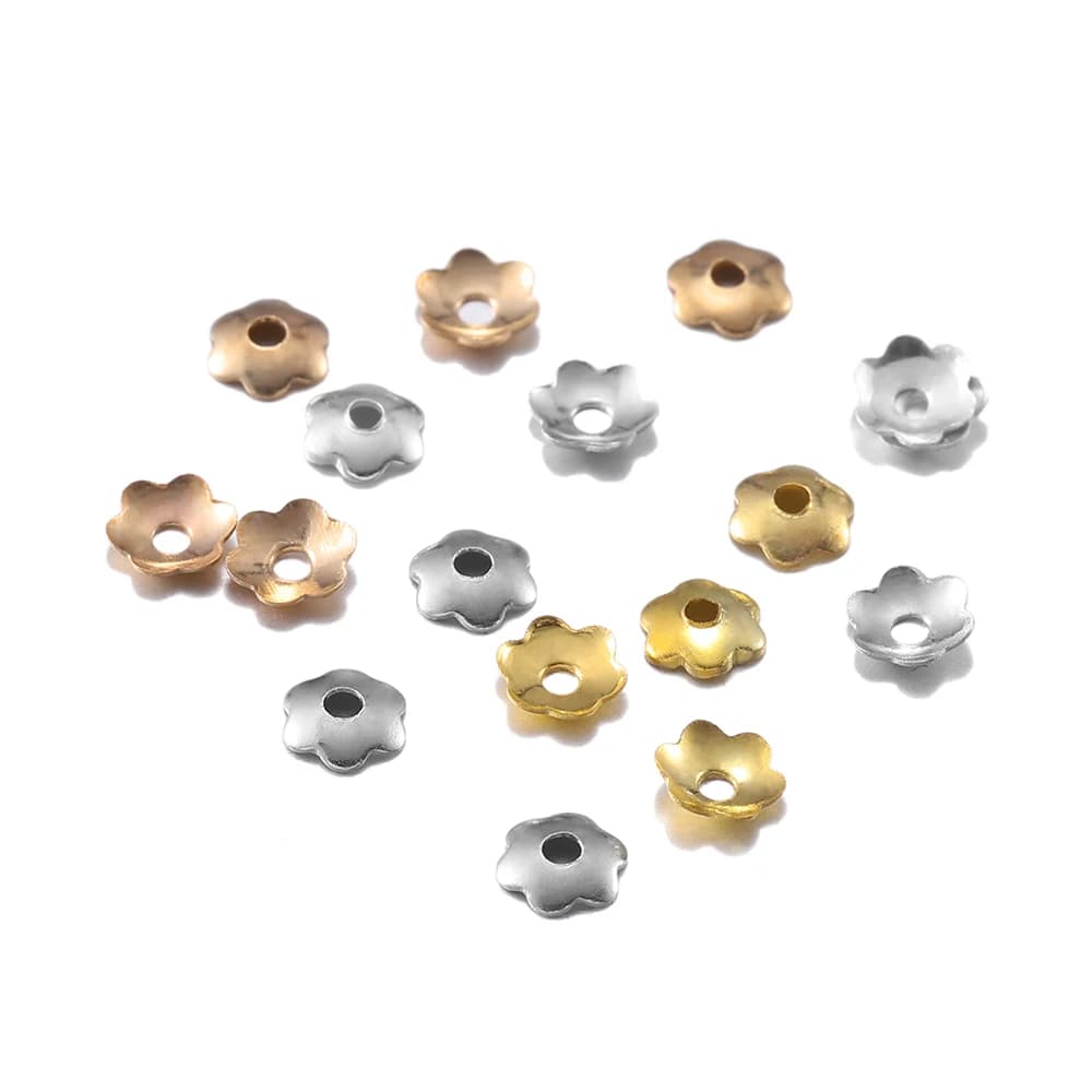 1000 pz/lotto Color oro Mini fiori perline Caps End Spacer Bulk Bead Cap per bracciali collana fai da te accessori per la creazione di gioielli