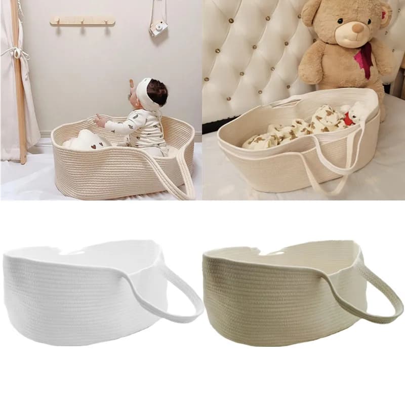 Culla portatile per neonato con cestello in cotone intrecciato presepe letto per neonato culla culla decorazione per asilo nido