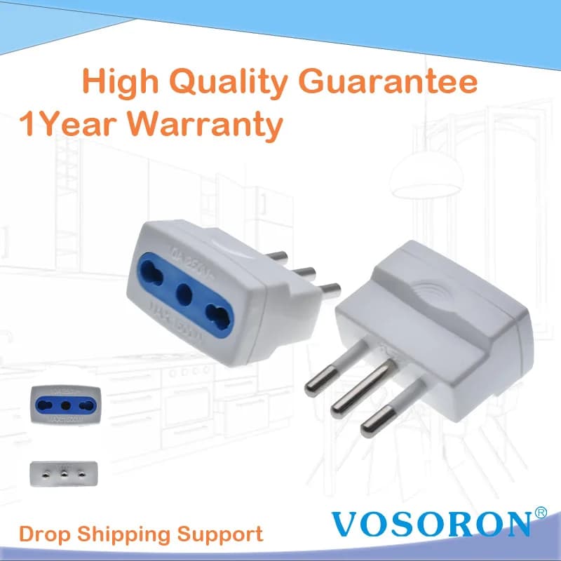 Adattatore per mini spina da viaggio europeo a 2 pin EU 4.0mm per l'italia ideale per accessori da viaggio 250V 10A