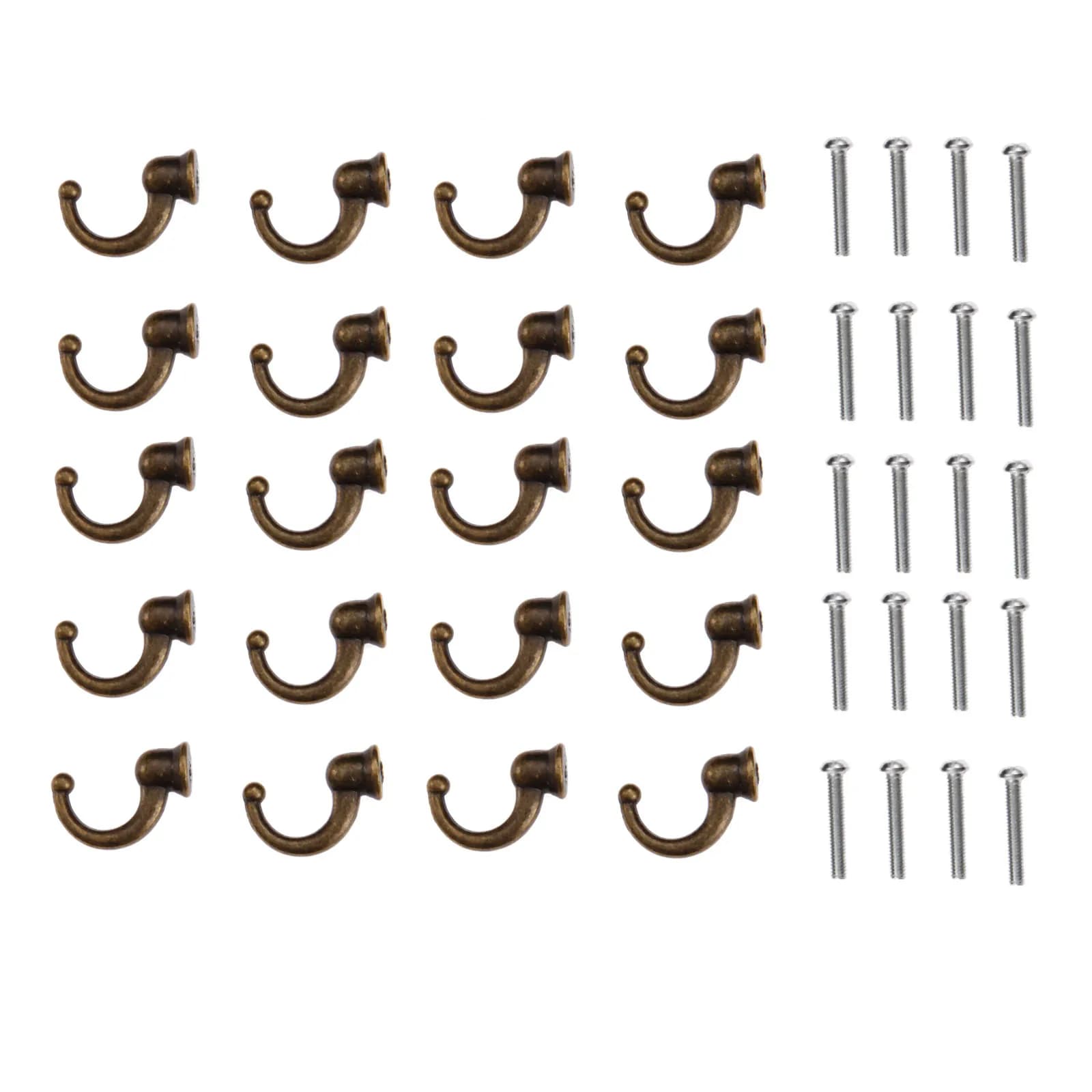 20 pz 29*20*12mm bronzo antico ganci da parete cappello cappotto accappatoio gancio bagno cucina appendiabiti da parete Hardware mobili con viti