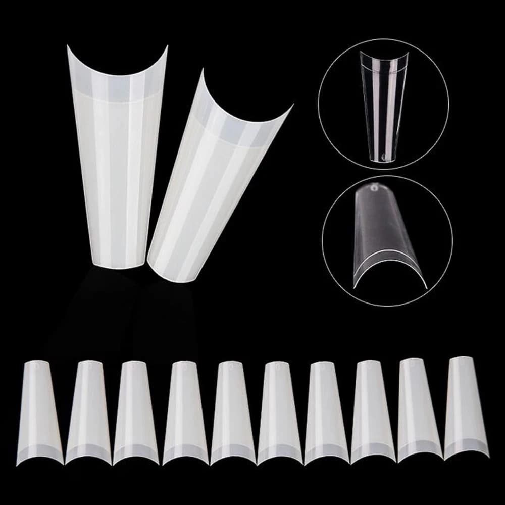 500 pz/borsa unghie finte punte per unghie bara francese mezze unghie finte artificiali adatte per salone di bellezza e fai da te per famiglie
