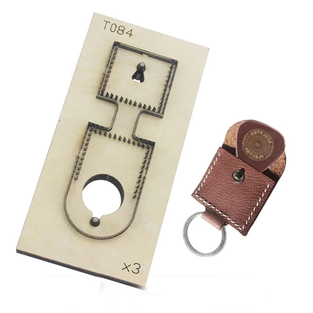 Portachiavi per auto artigianale in pelle fai-da-te appeso ukulele chitarra pick bag fustellatura coltello stampo in metallo scavato puncher 130x45x3mm