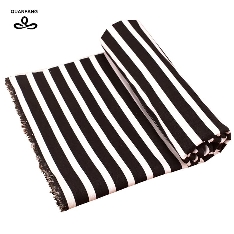 QUANFANG Black & white stripes modelli di Tessuto di cotone Canvas Per Fatti A Mano Divano di Stoffa Della Tenda Sacchetto di Scarpe Decorazione Della Casa Materiale